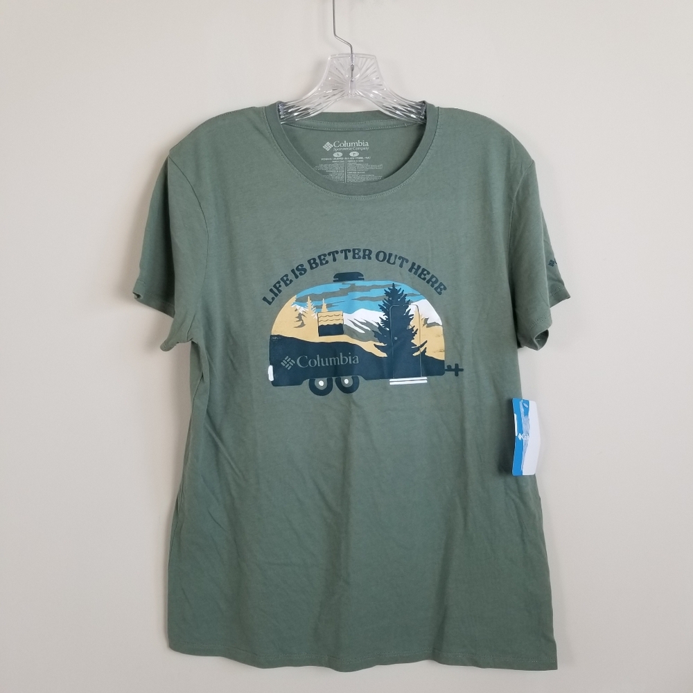 Columbia Life Is Better Out Here RV Cotton Tee Shirt Small NWT